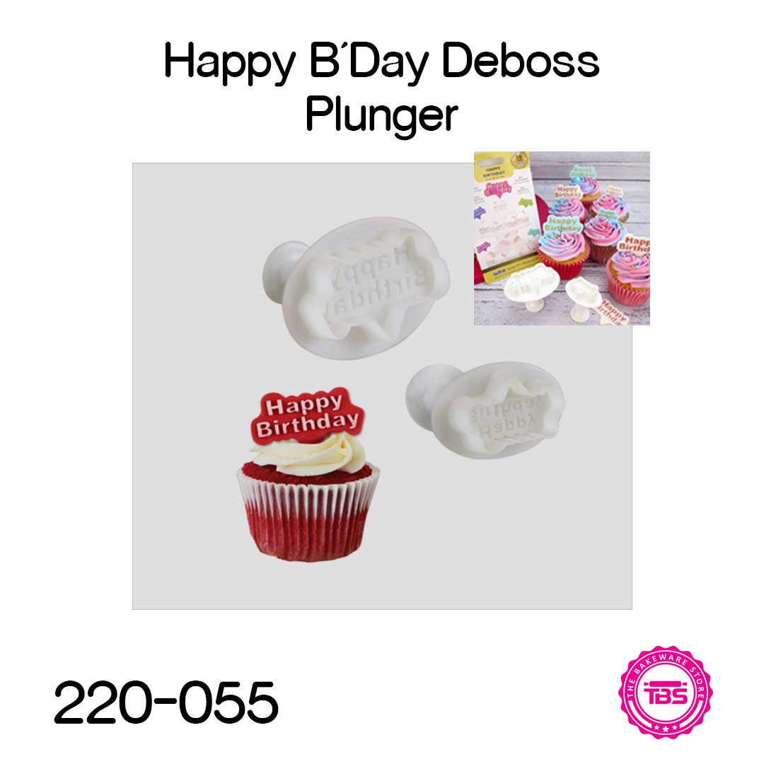 Happy B'Day Deboss Plunger