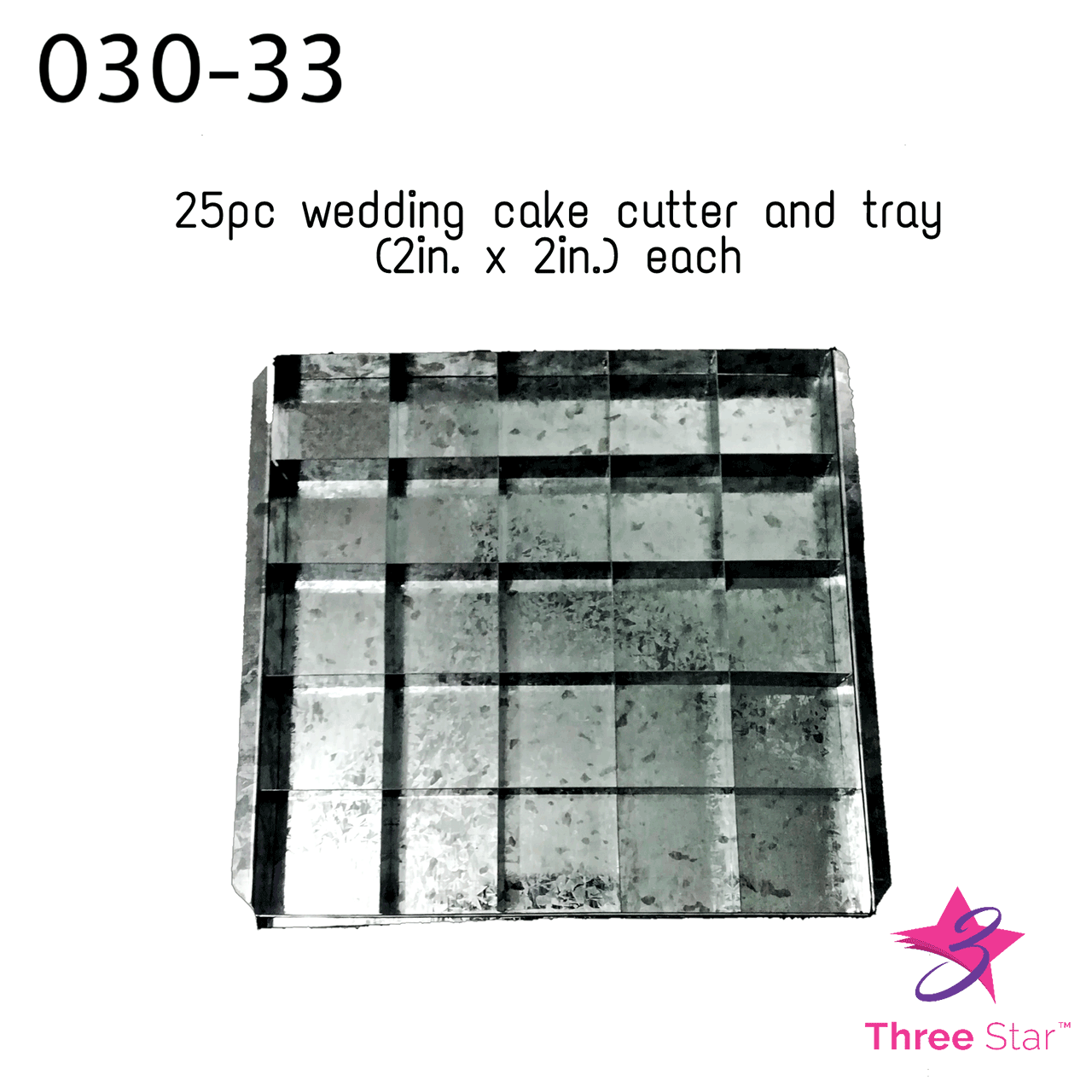 2x2 Wedding cake cutter and tray 25pcs