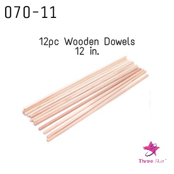 12 pc Wooden Dowels