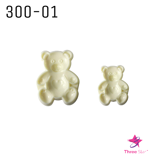 Teddy Bear Plastic Mould 2pc