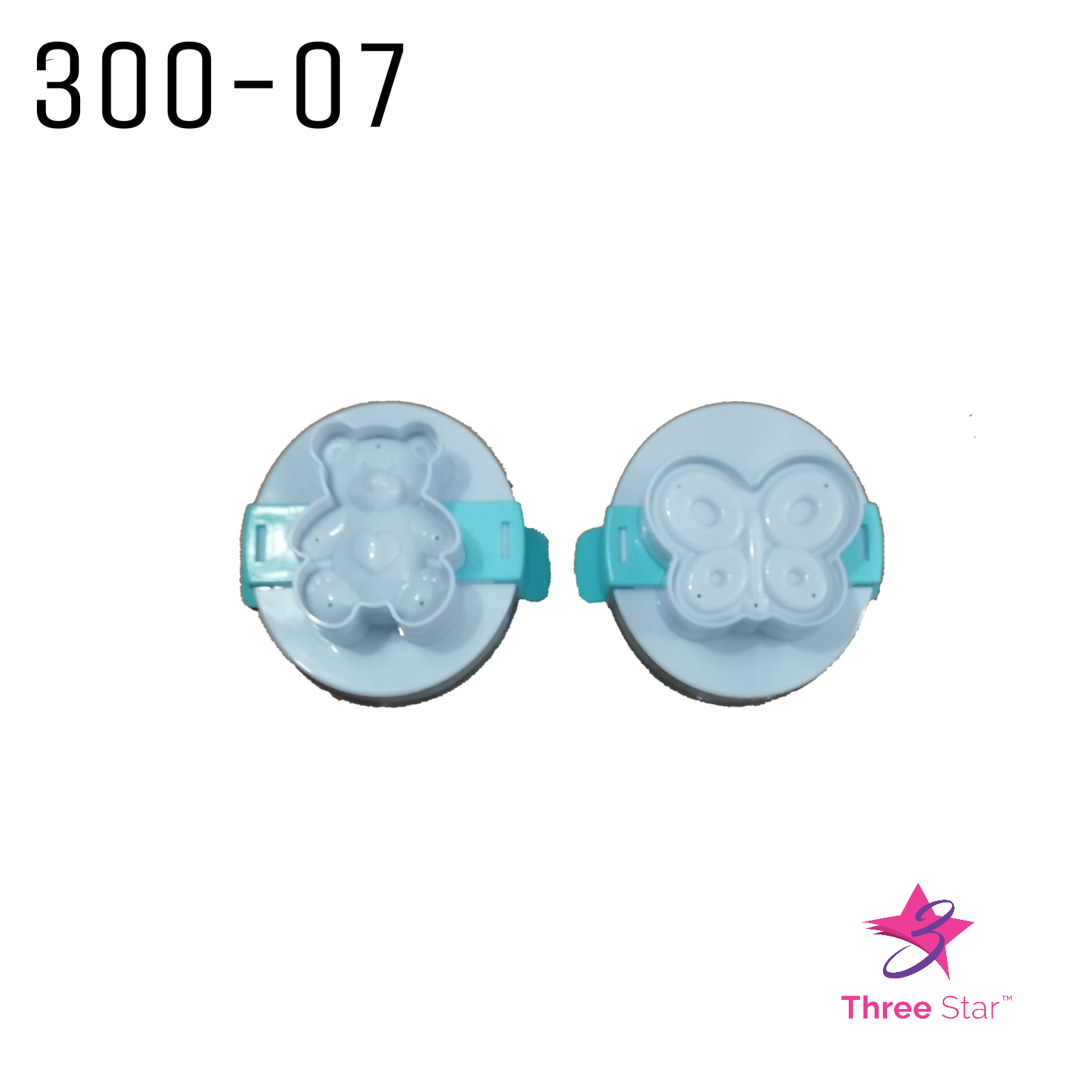 Plastic Mould 2pc Teddy Bear and Butterfly