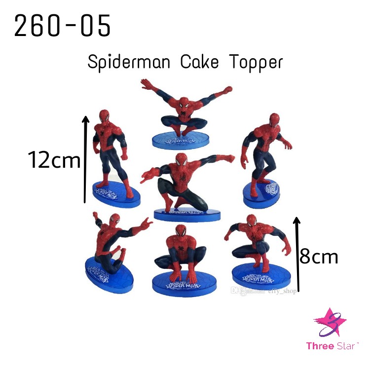 1 Set SPIDERMAN ACTION FIGURE CAKE TOPPER KID FIGURINES PLAY SET