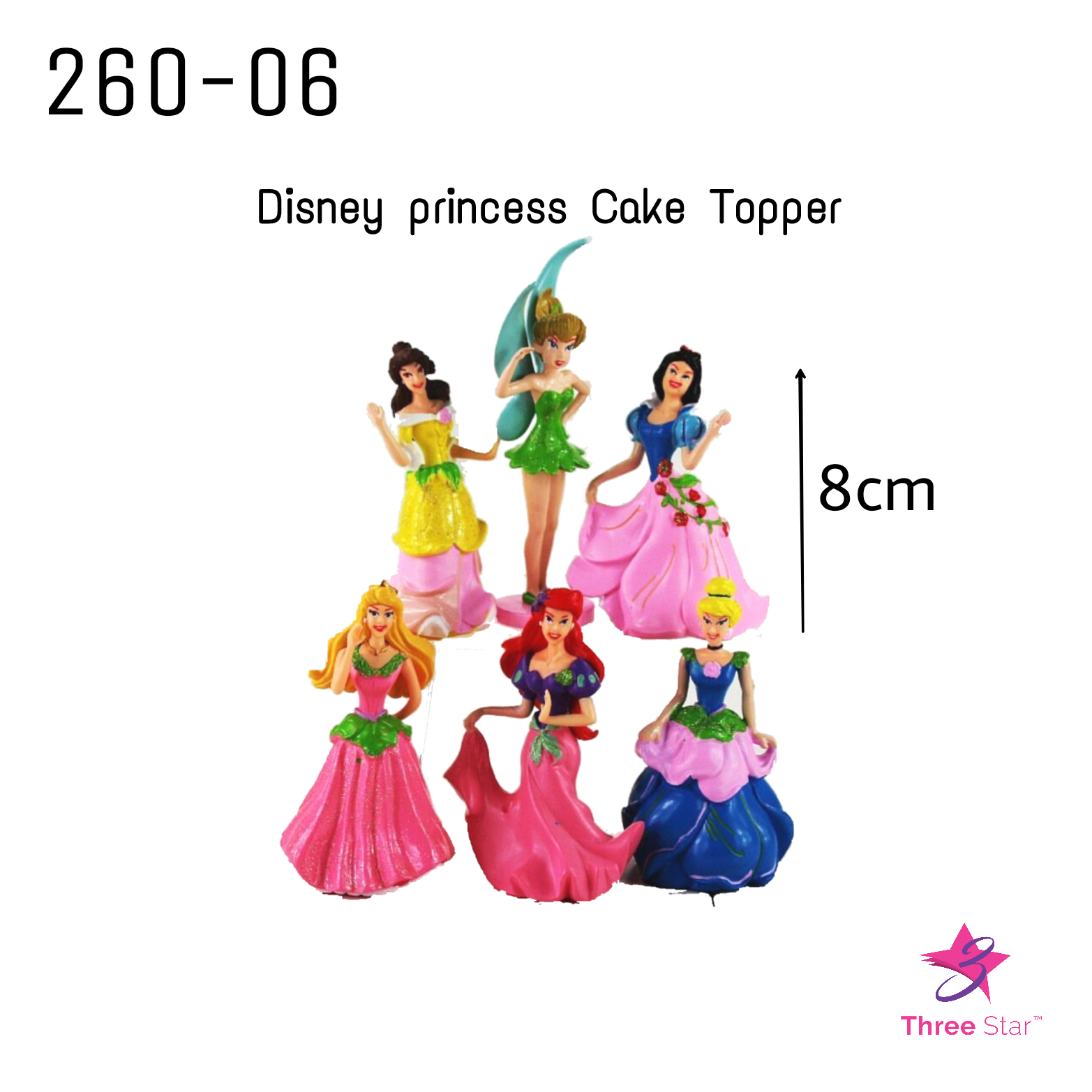 1 Set Snow White Cinderella Belle Tinkerbell Aurora Ariel Prince