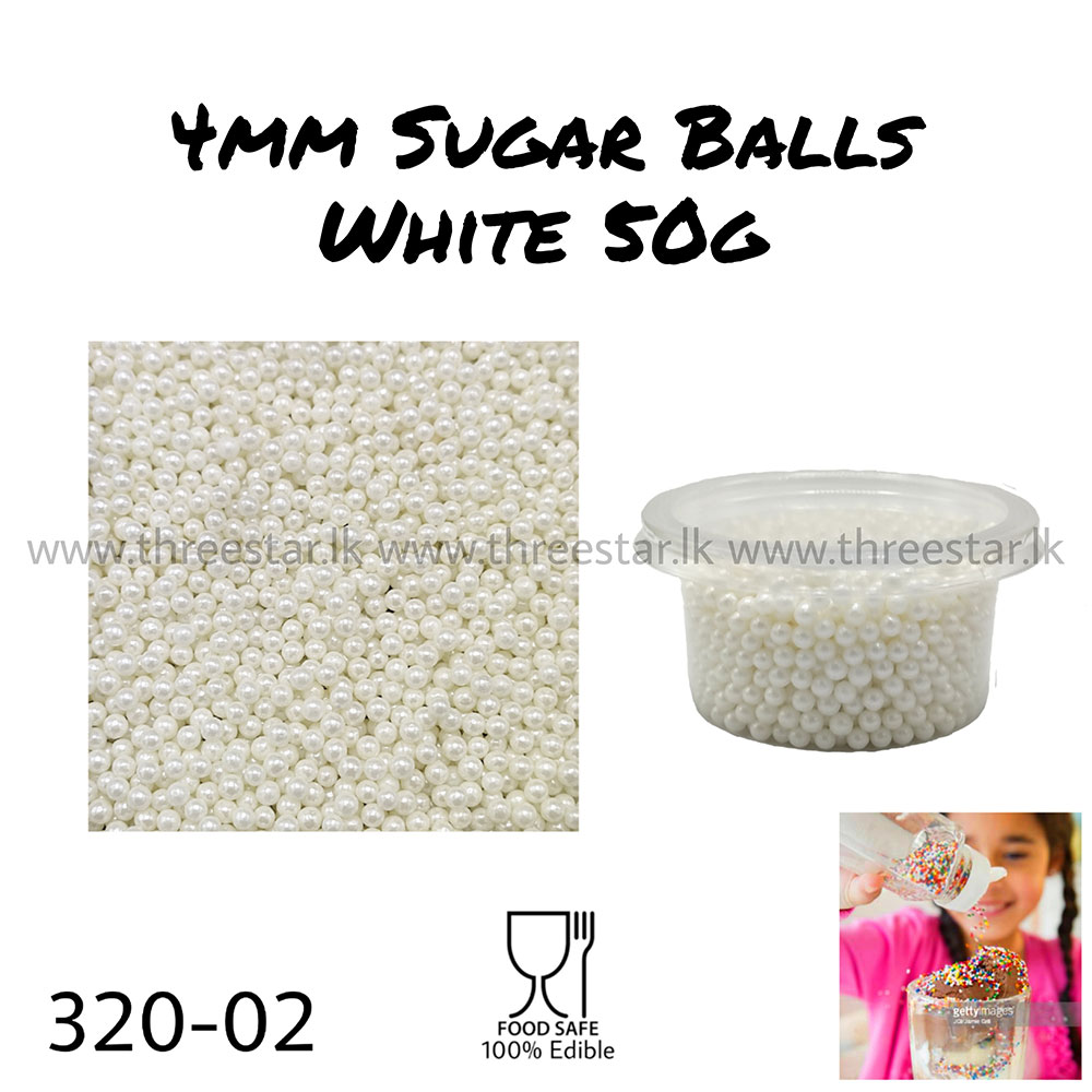 4mm Sugar balls white 50g