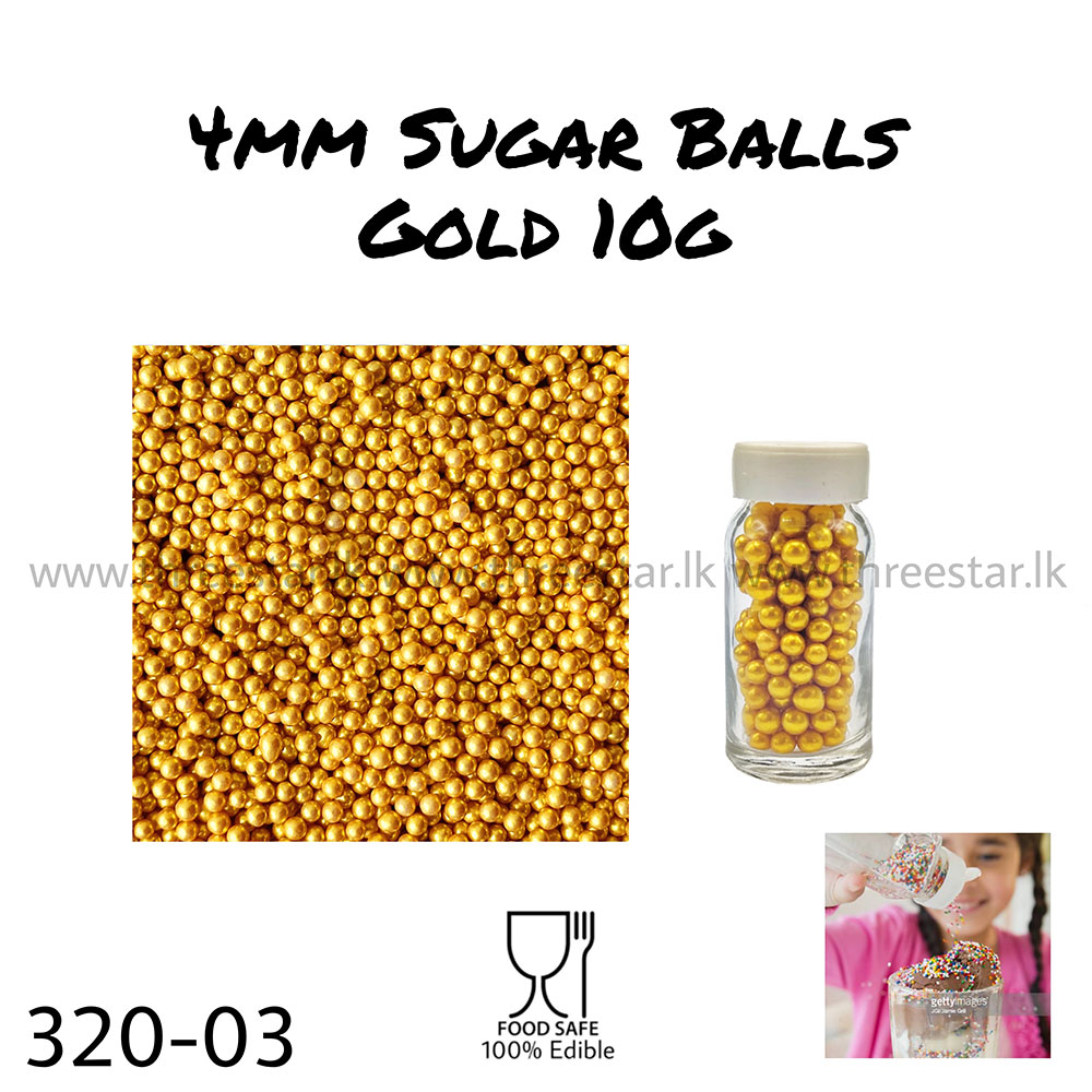4mm Sugar balls Gold 10g