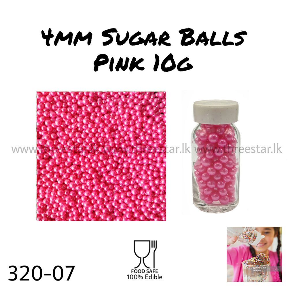 4mm Sugar balls Pink 10g