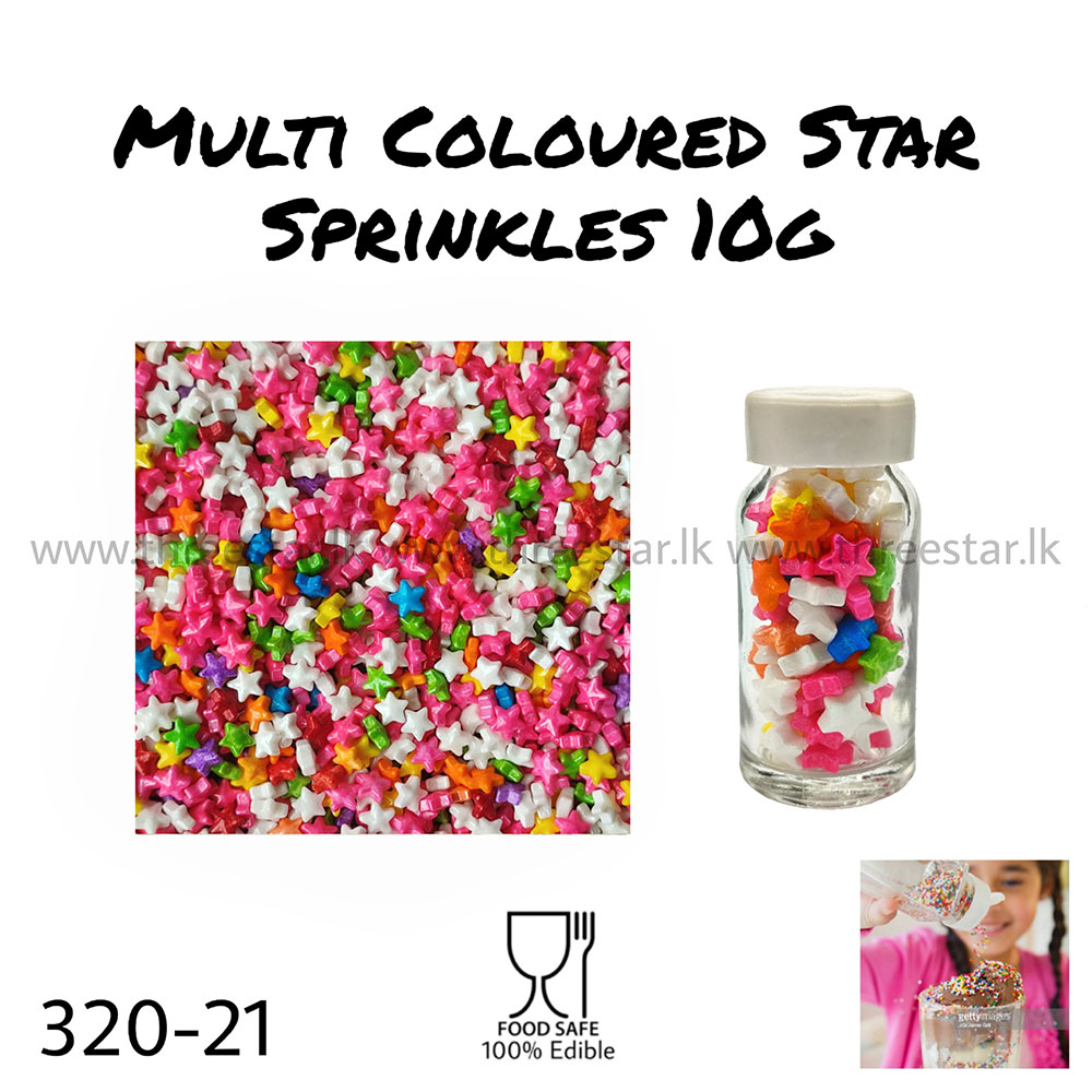 Multi Coloured Star Sprinkles 10g