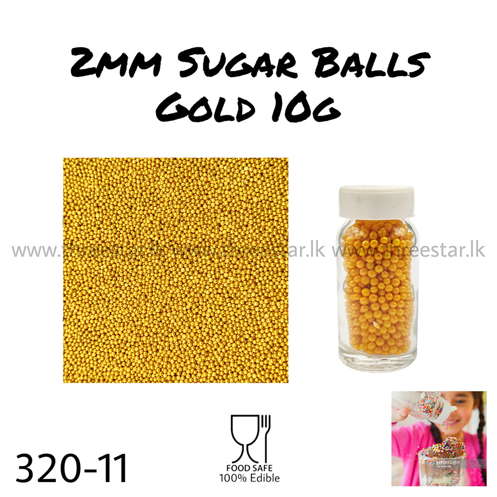 2mm Sugar balls Gold 10g