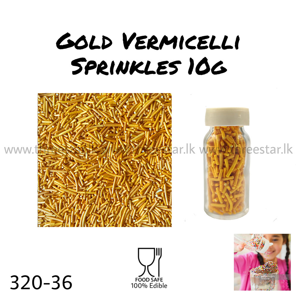 Gold Vermicilli Sprinkles 10g