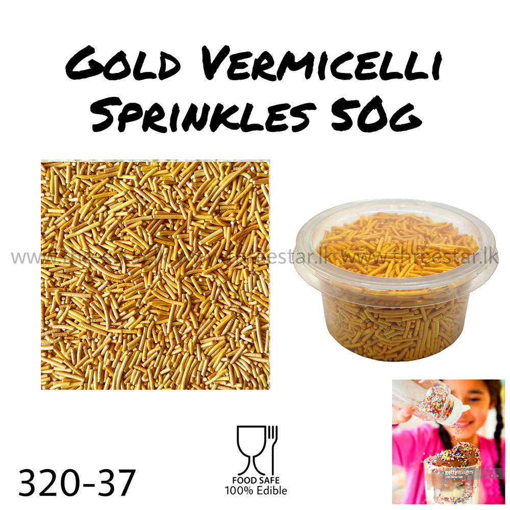 Gold Vermicilli Sprinkles 50g