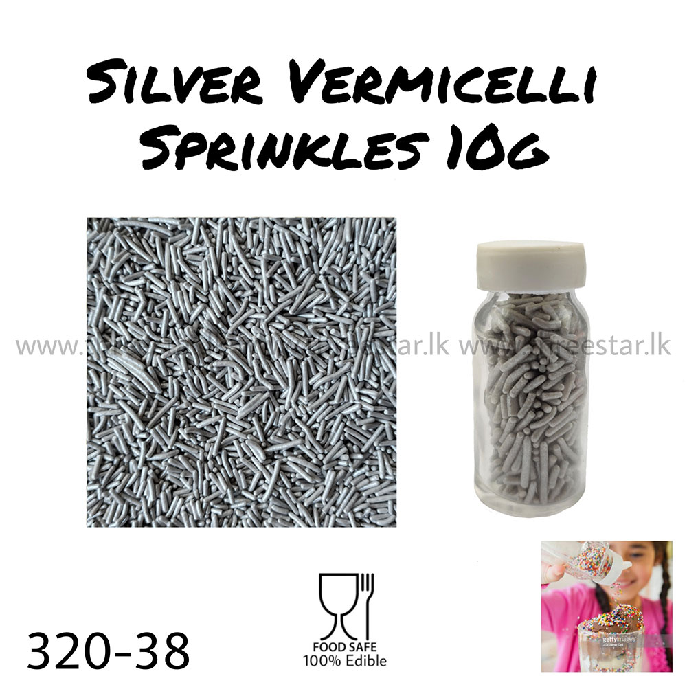 Silver Vermicilli Sprinkles 10g