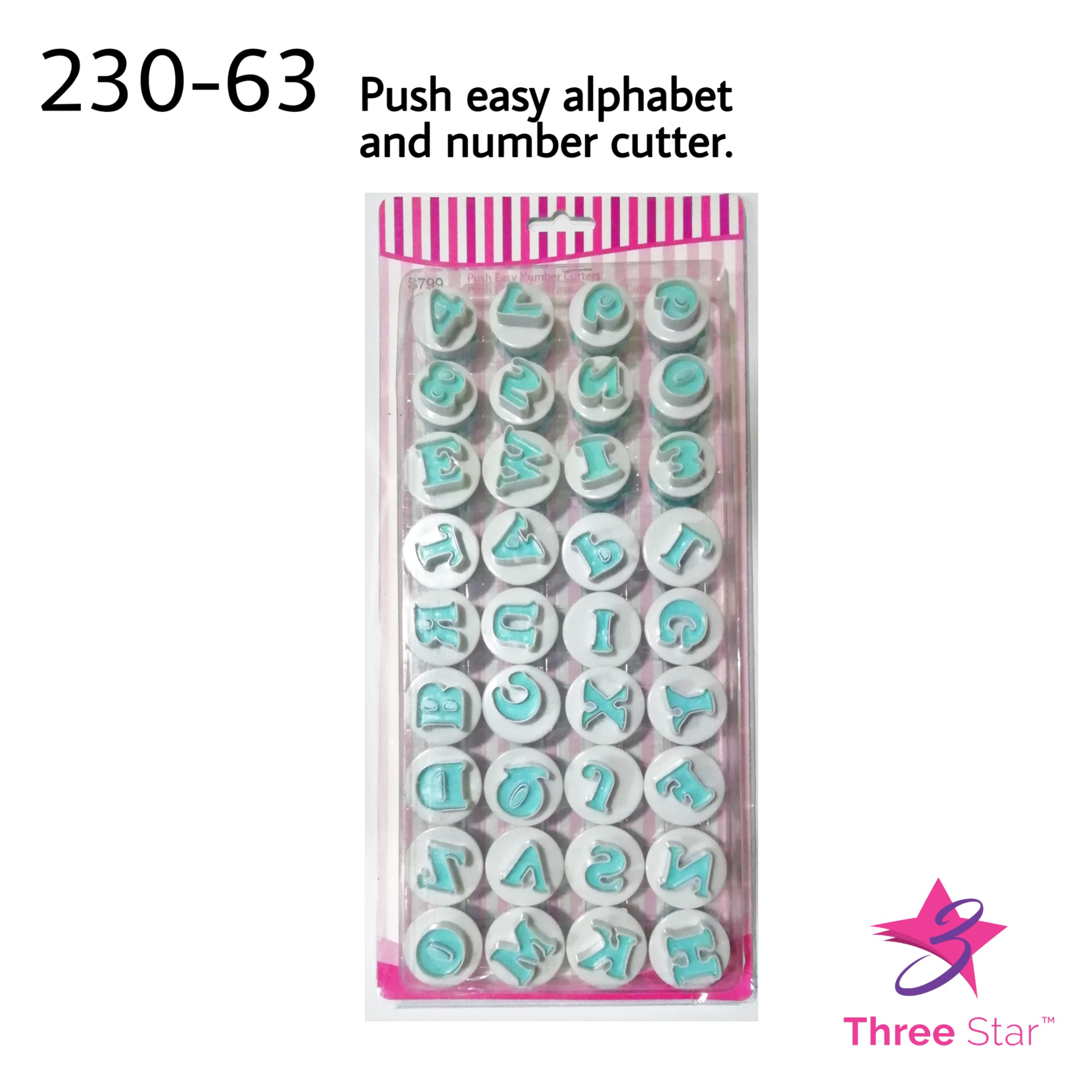 Push easy Alphabet and Number Cutter large