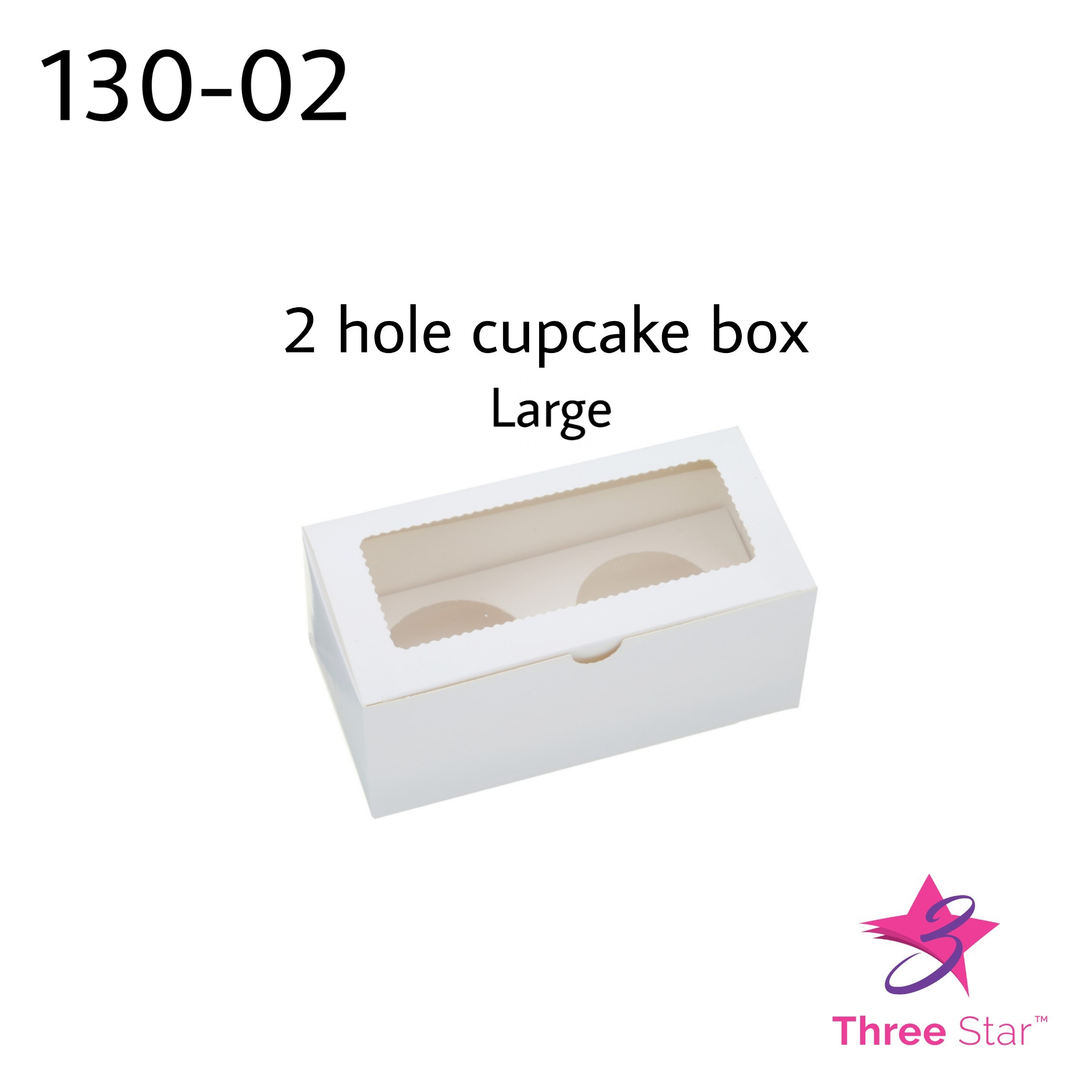 2 hole cupcake box L