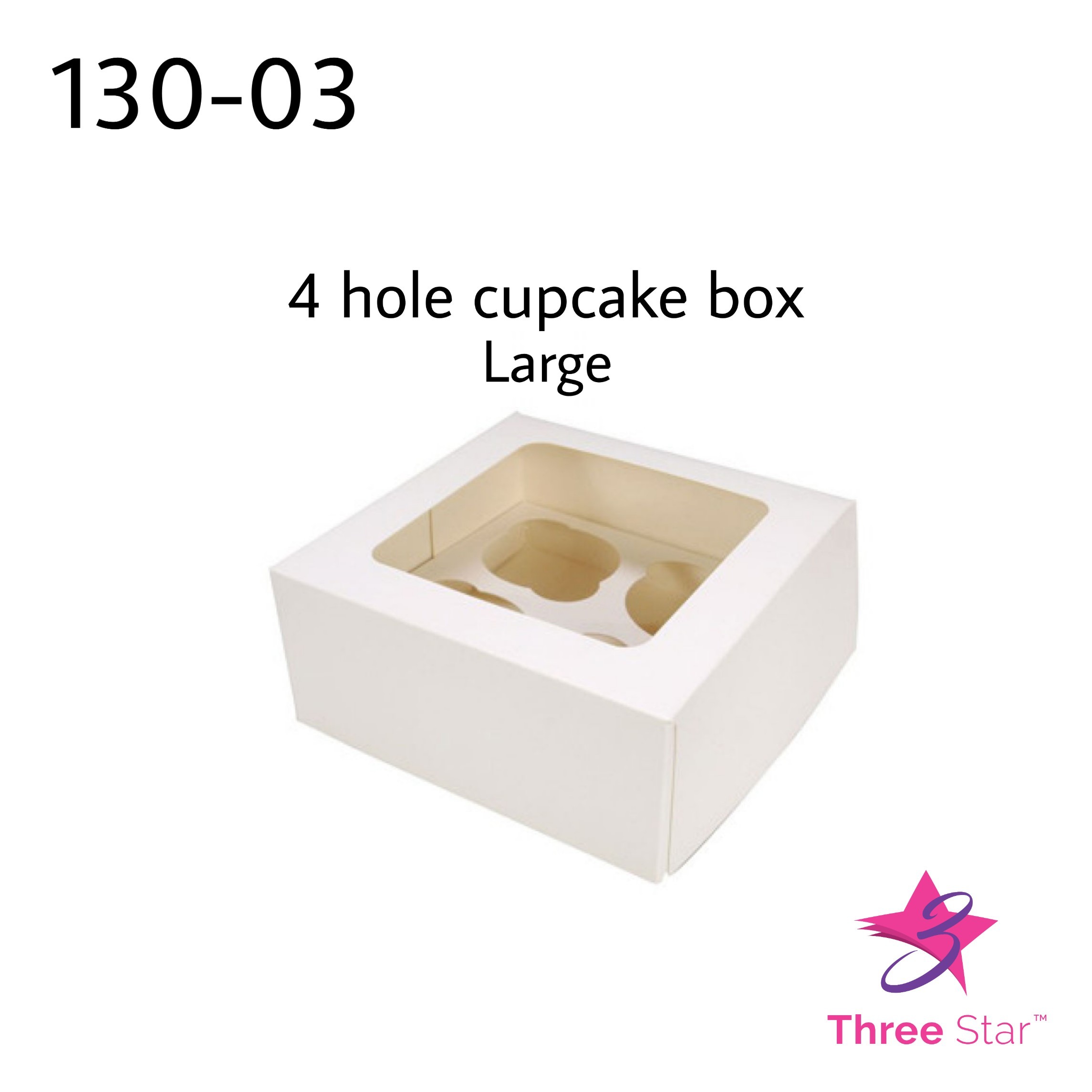 4 hole cupcake box L