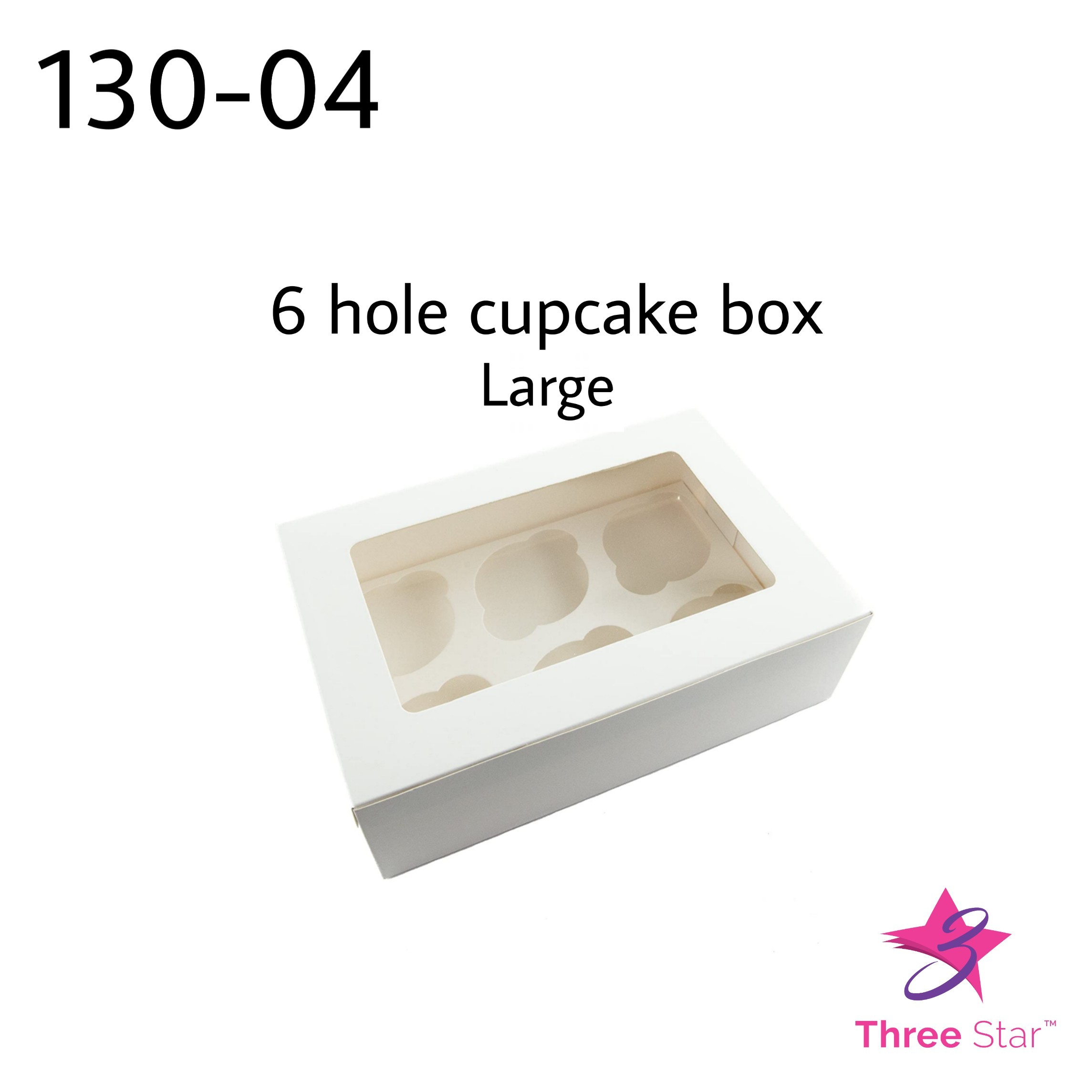 6 hole cupcake box L