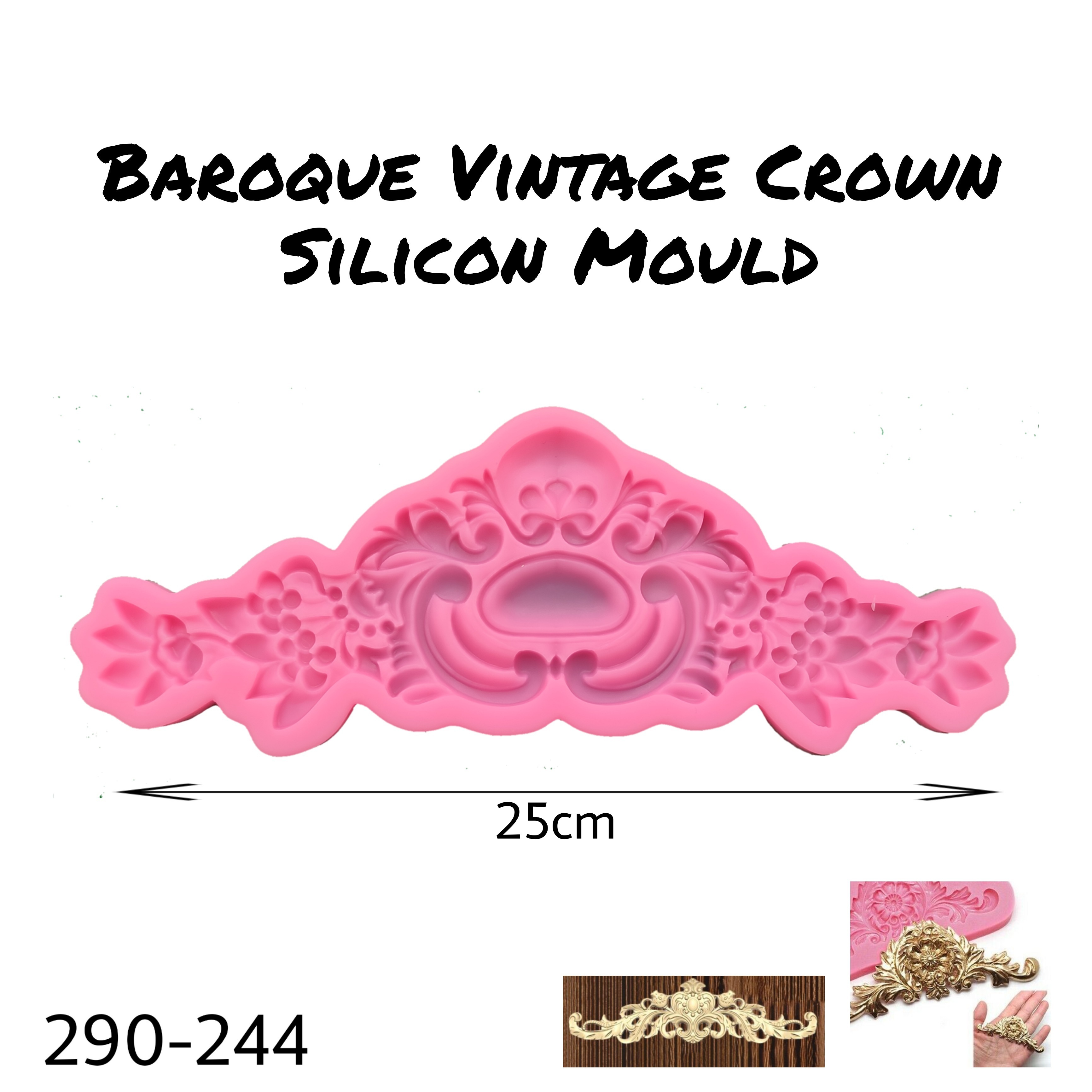 Baroque Vintage Crown Silicon Mould 244