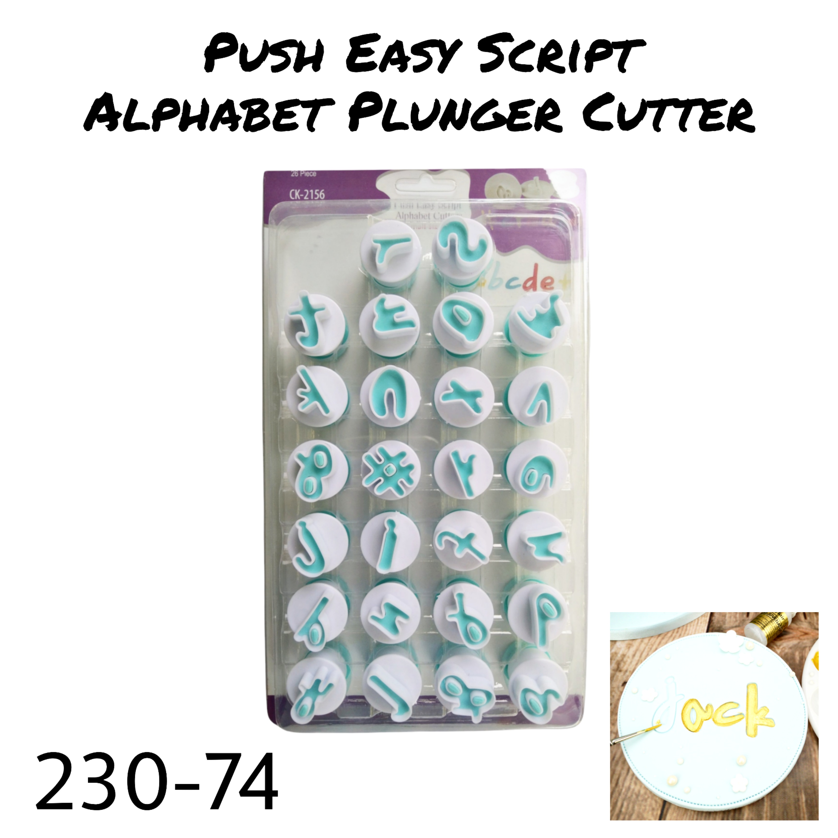 Push Easy Script alphabet Plunger Cutter