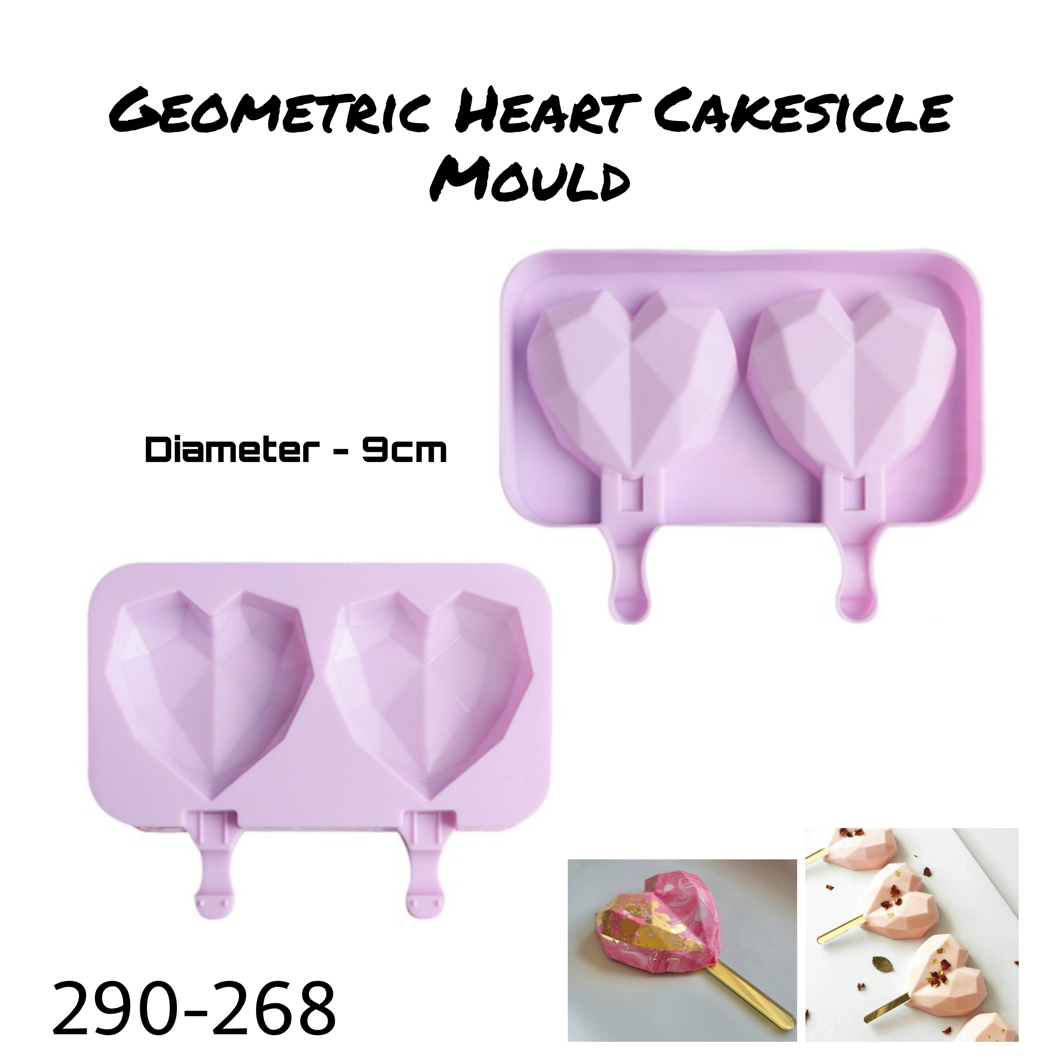 Geometric Heart Cakesicle Mould 268