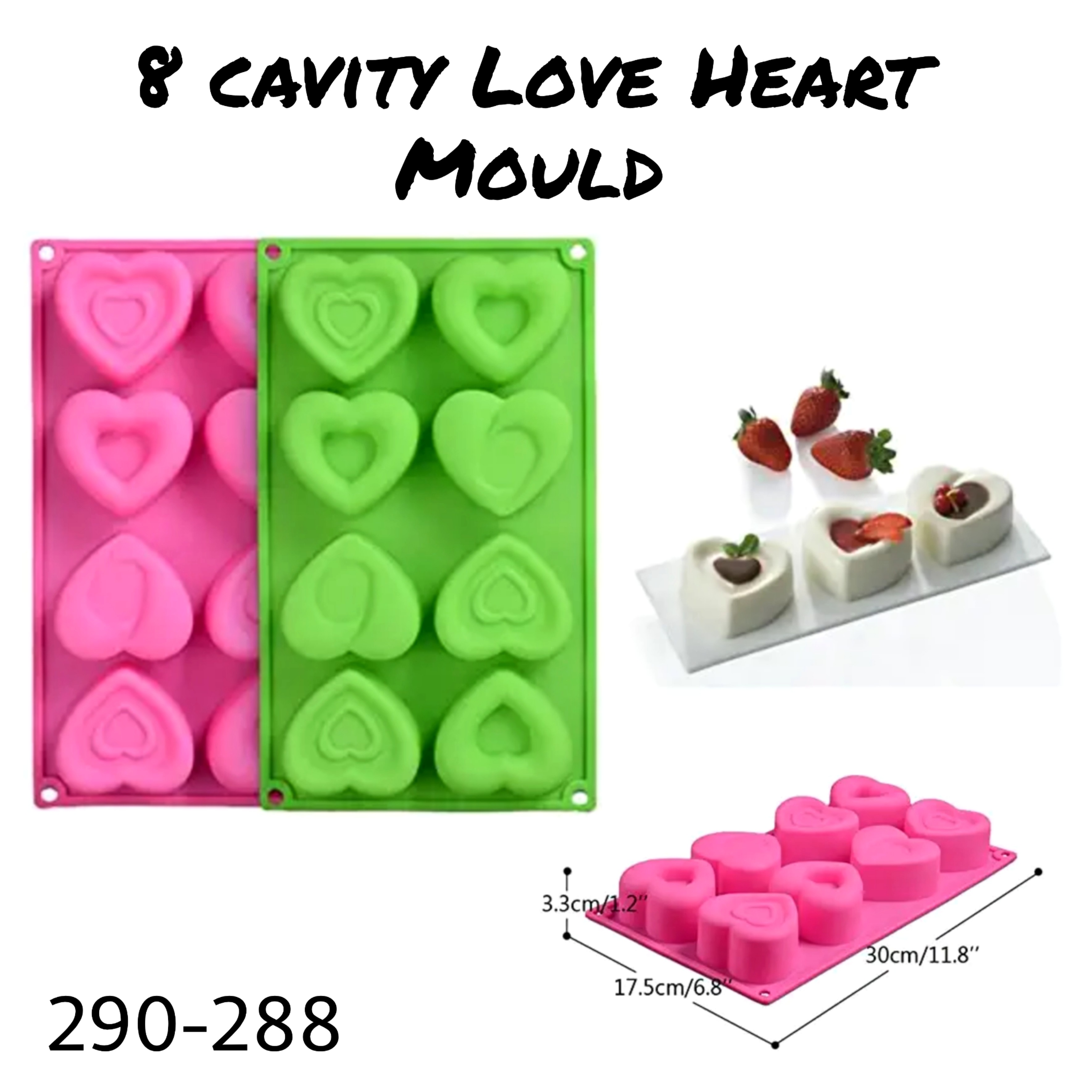 8 Cavity Love Heart Mould 288