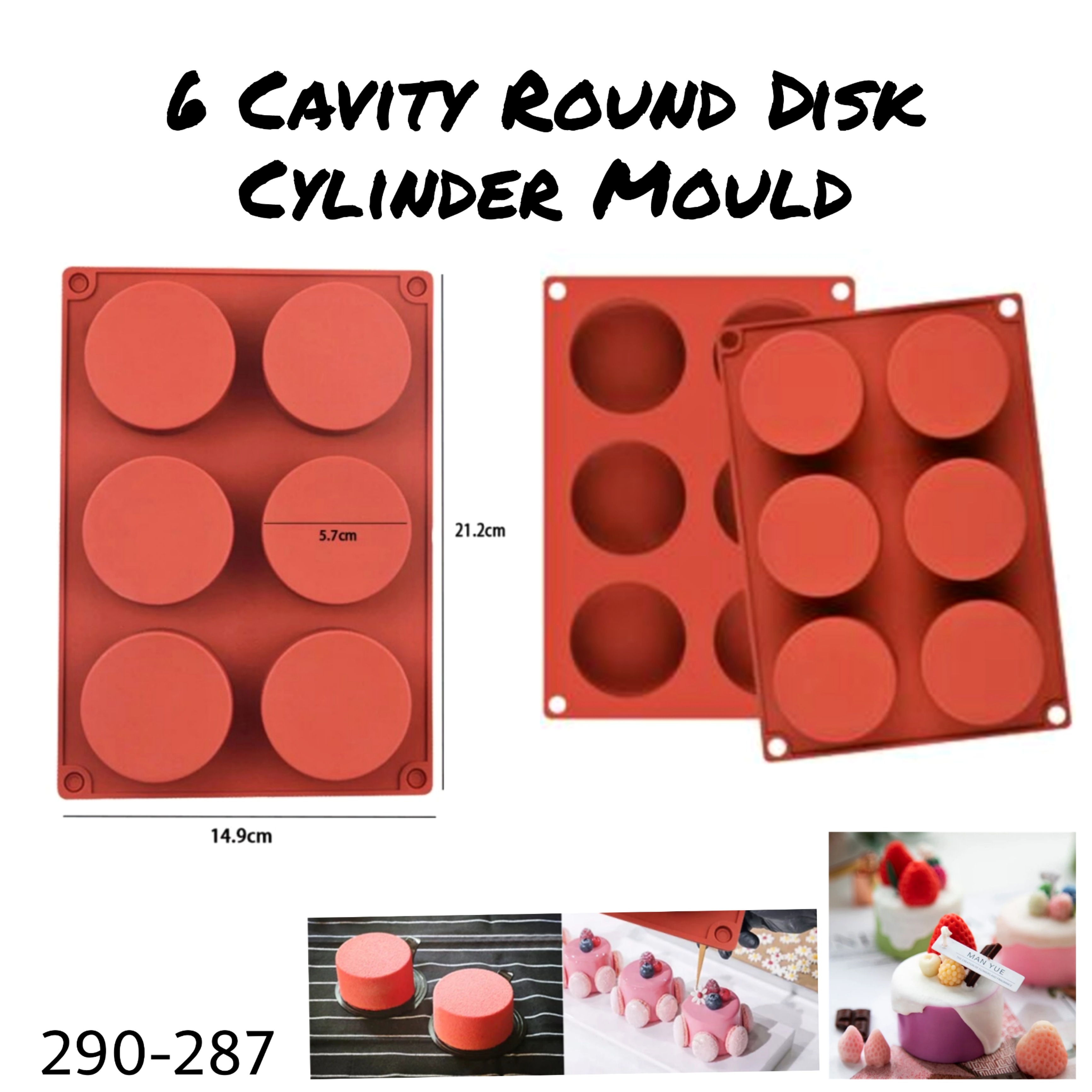 6 Cavity Round Disc Cylinder Mould 287