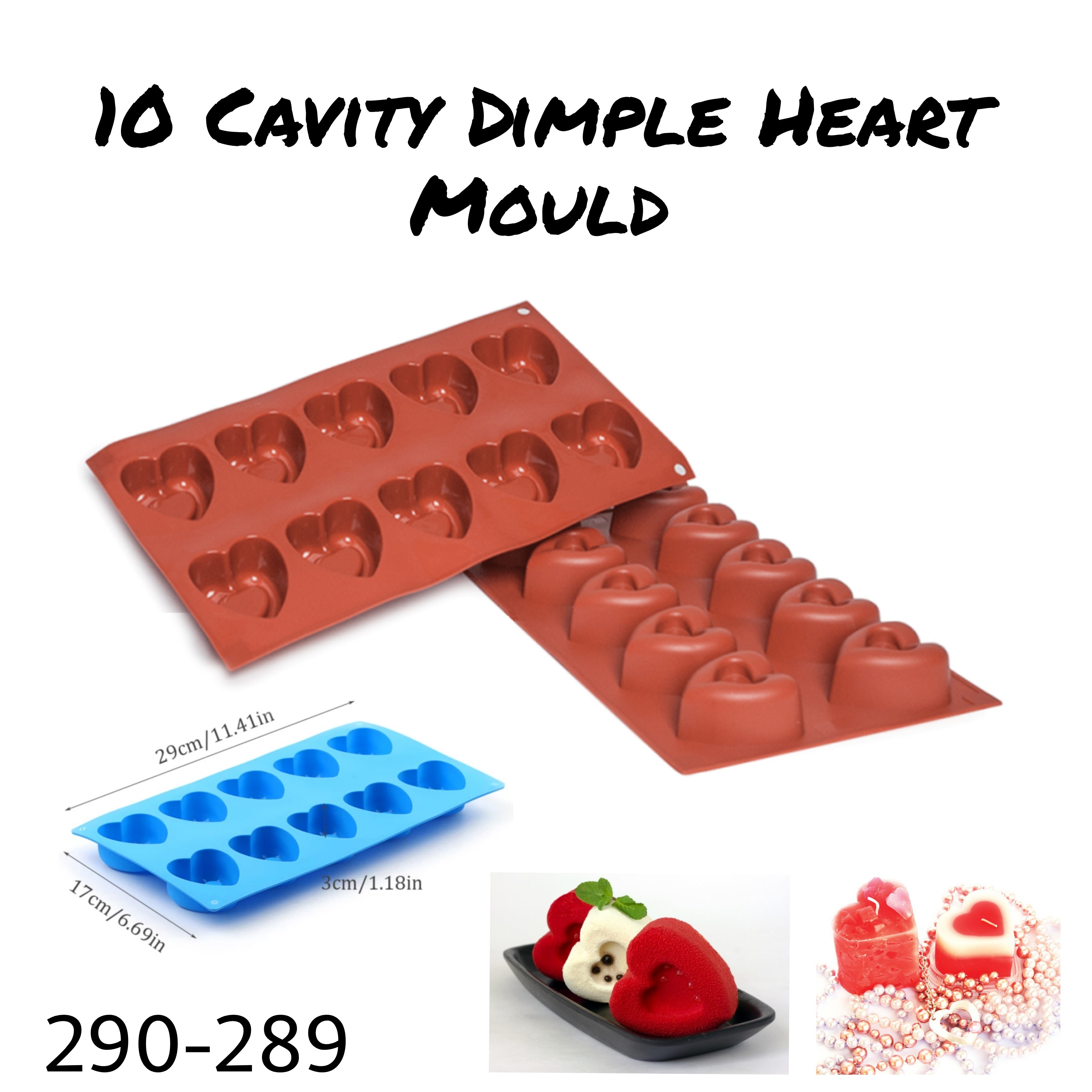 10 Cavity Dimple Heart Mould 289