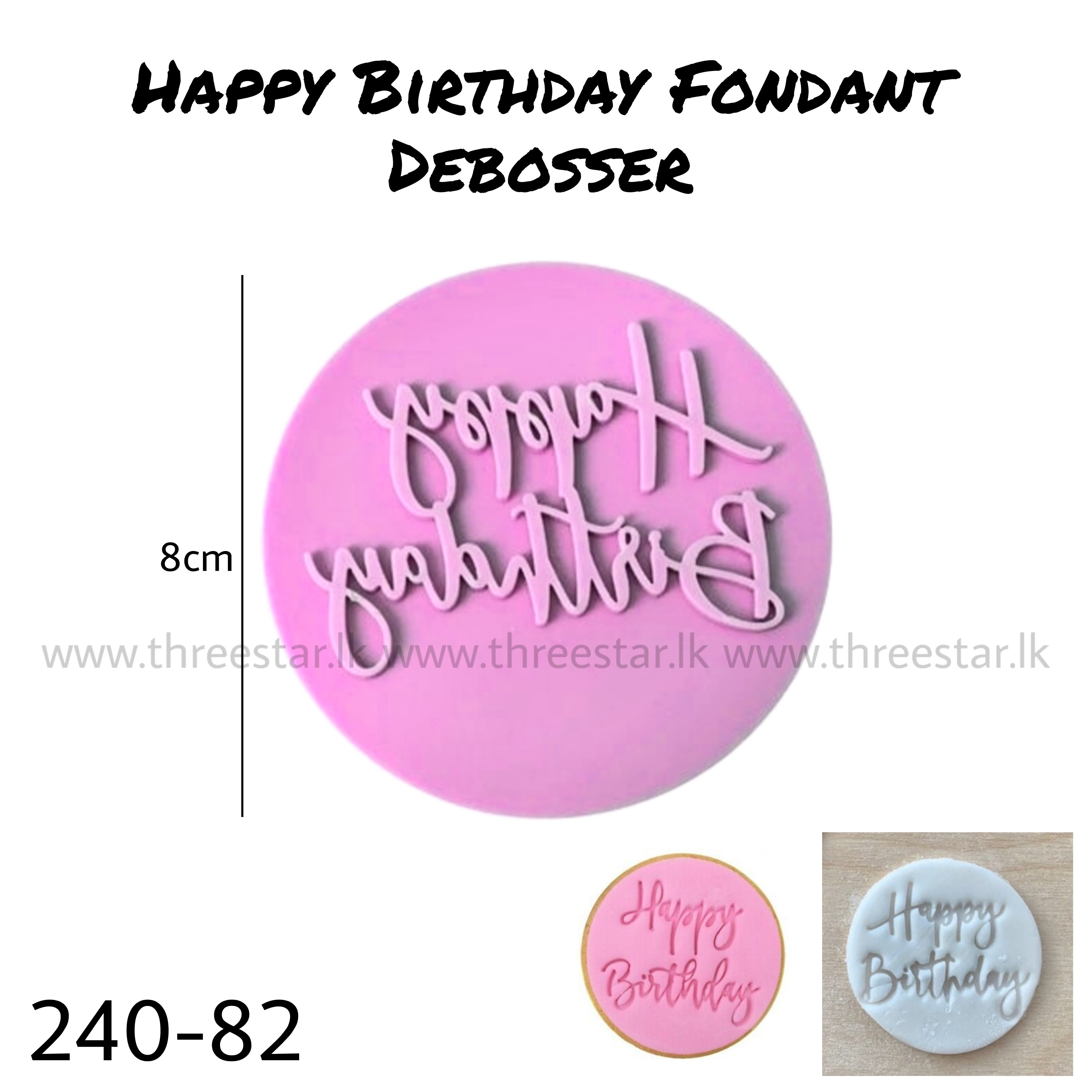Happy Birthday Fondant Debosser