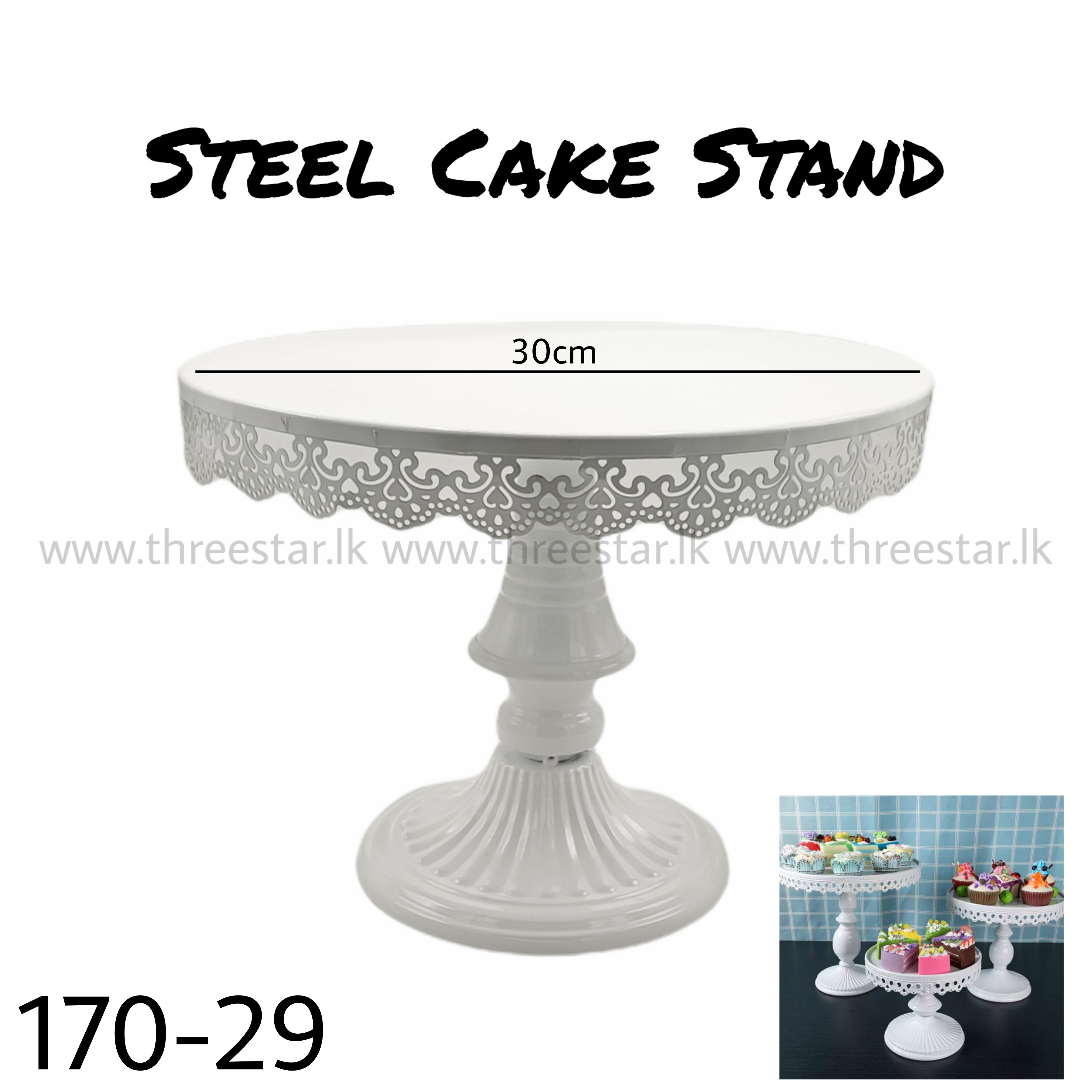 Steel Cake Stand 30cm