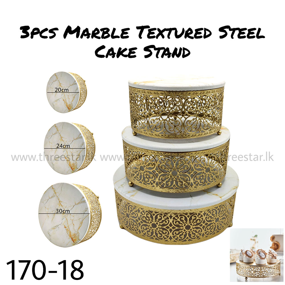 3pc Marble Top Cake Stand
