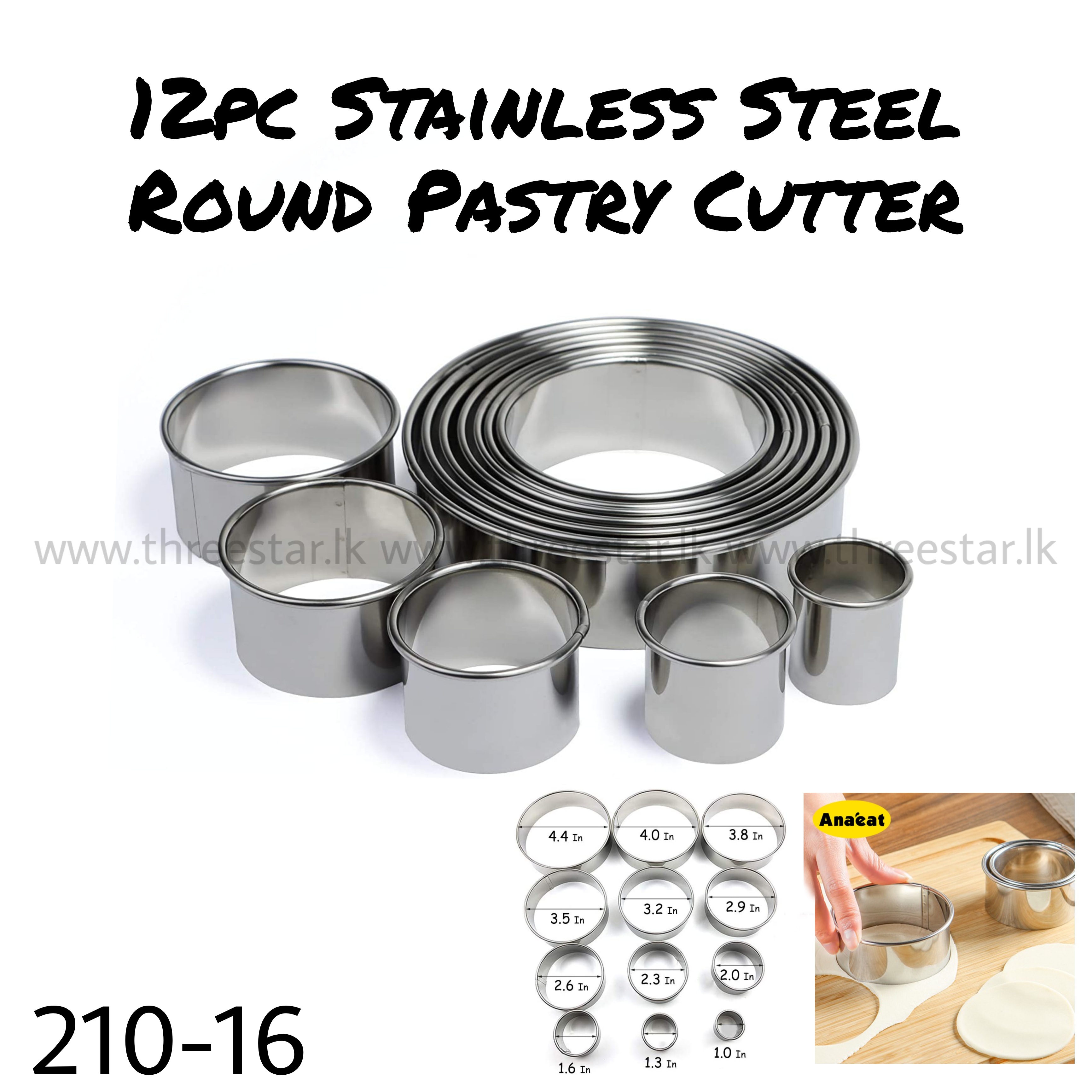12pc Stainless Steel Pastry Cutter