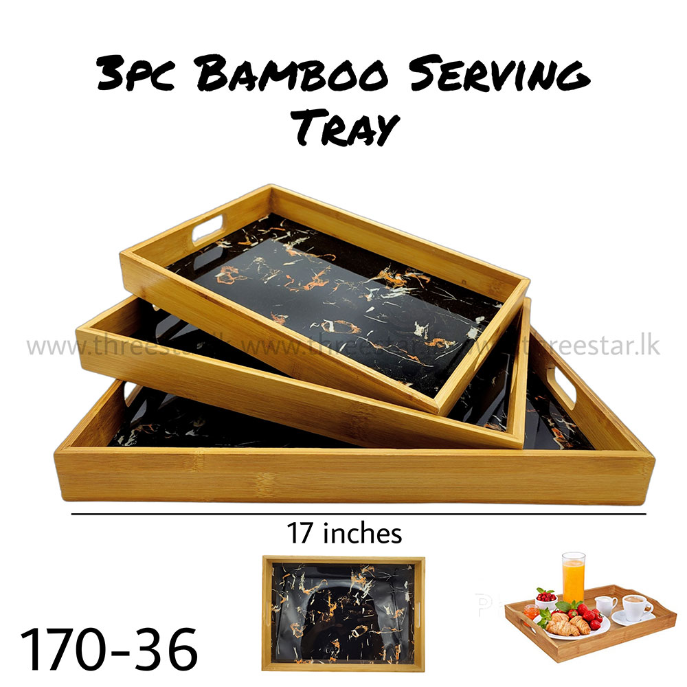 3pc Bamboo Serving Set