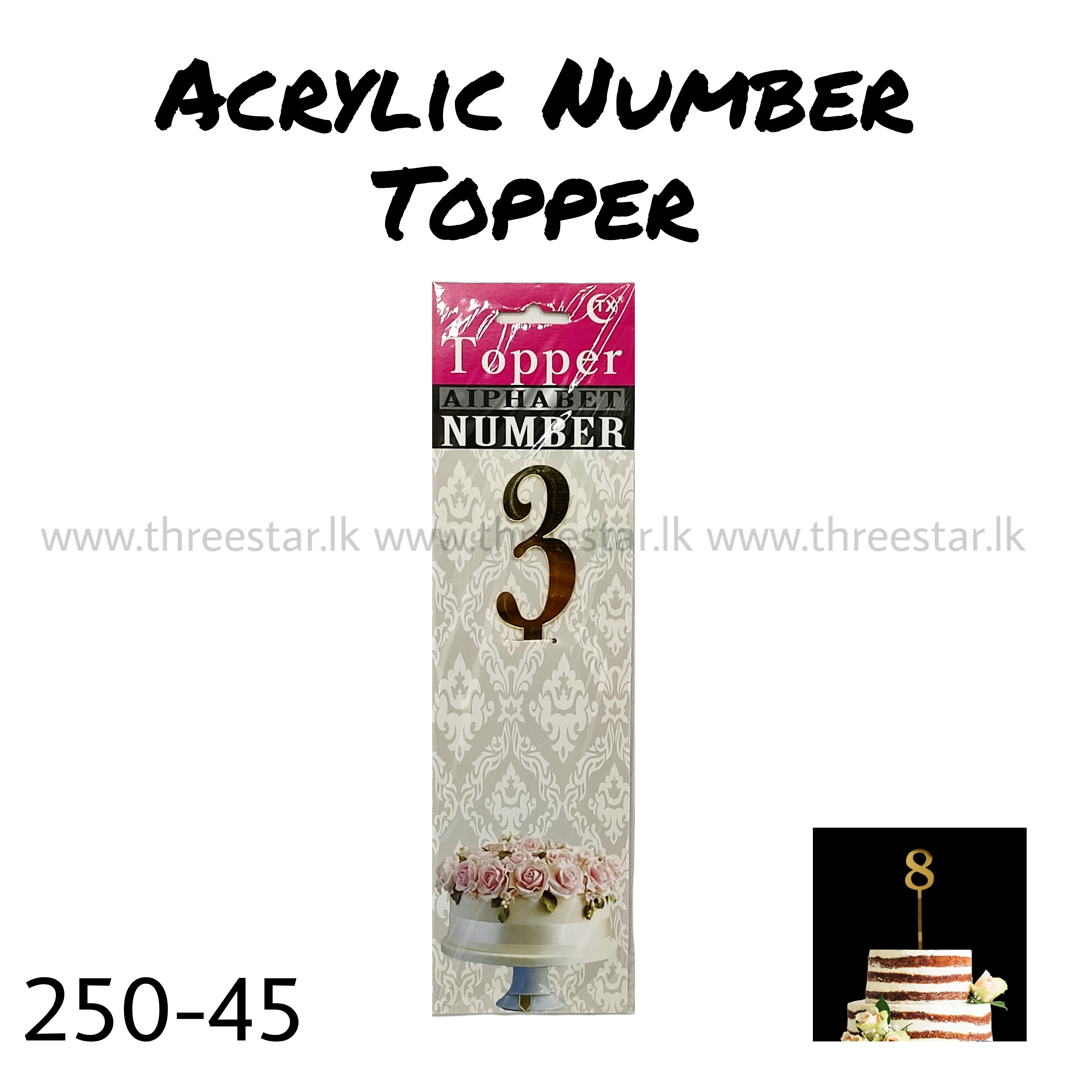 Acrylic Number Topper 3
