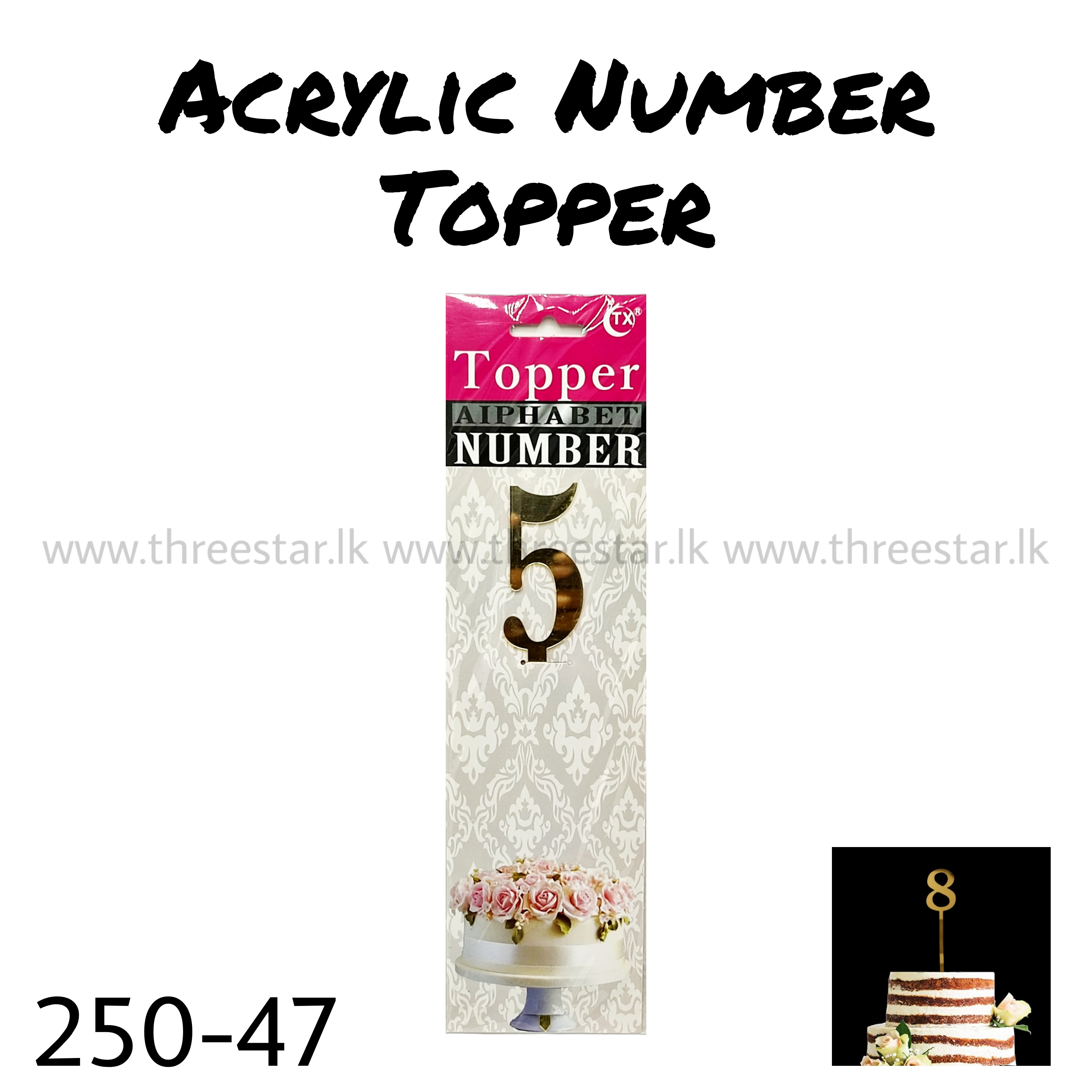 Acrylic Number Topper 5