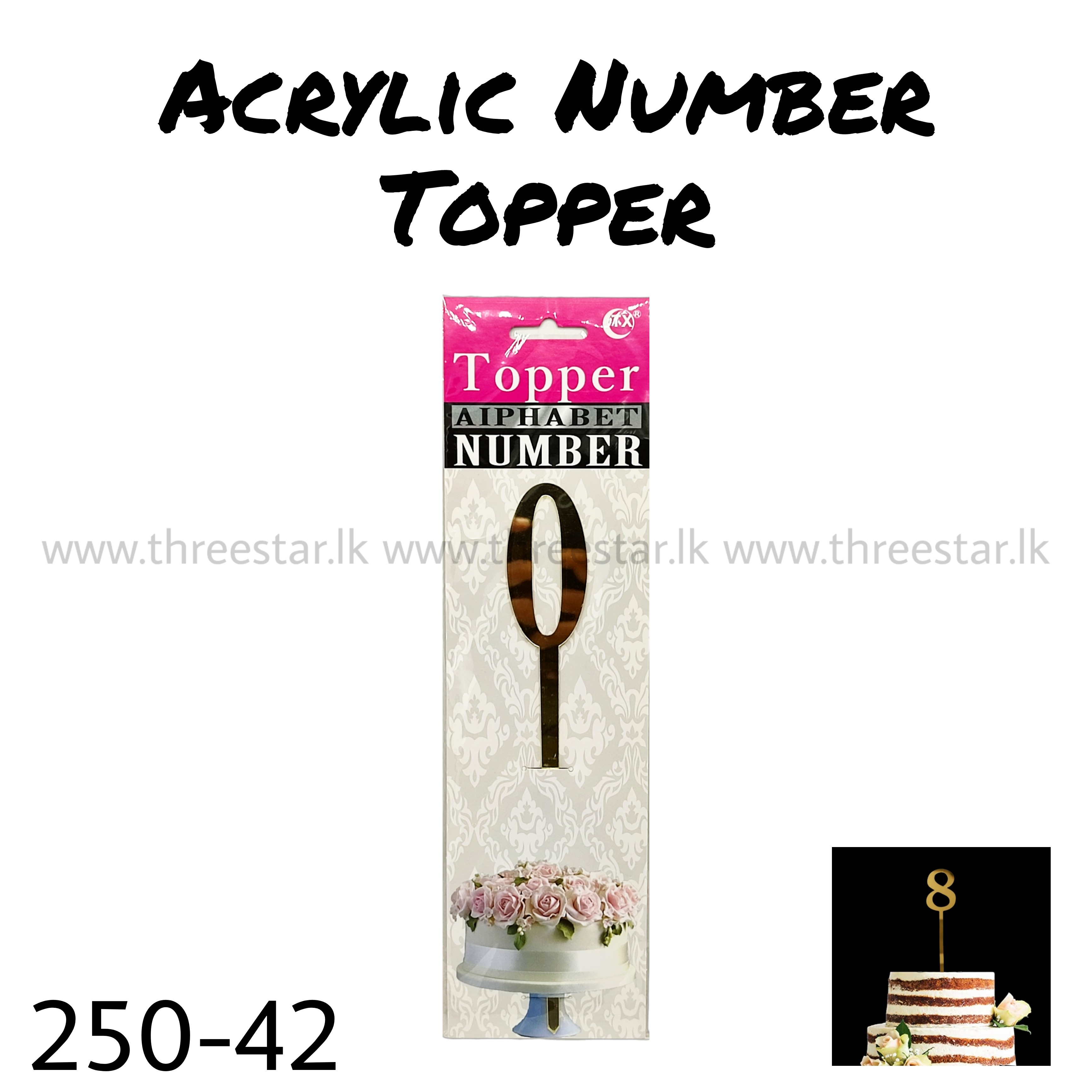 Acrylic Number Topper 0