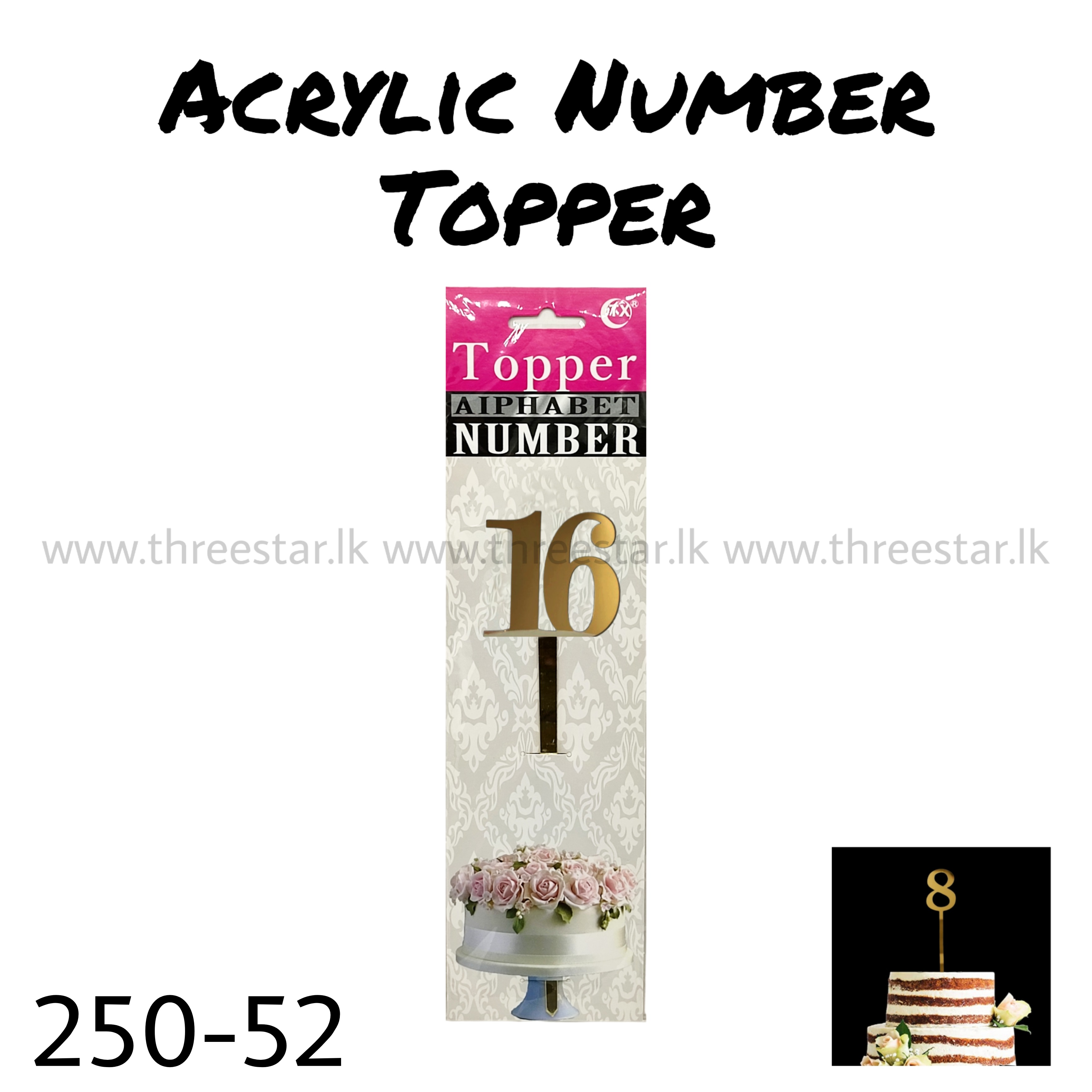 Acrylic Number Topper 16