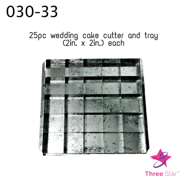 2x2 Wedding cake cutter and tray 25pcs