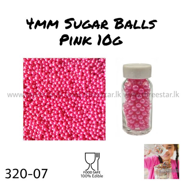 4mm Sugar balls Pink 10g