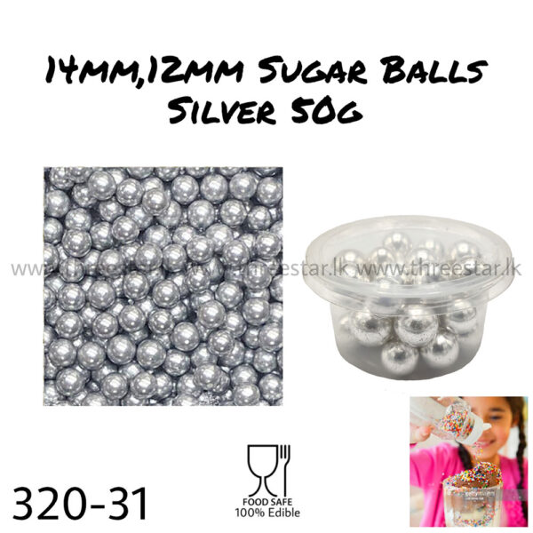 14mm/12mm Sugar Balls Silver 50g