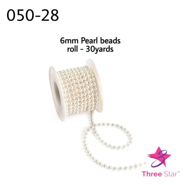 6mm Pearl bead 30 yards