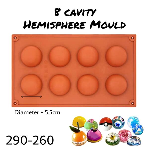 8 Cavity Hemisphere Mould 260