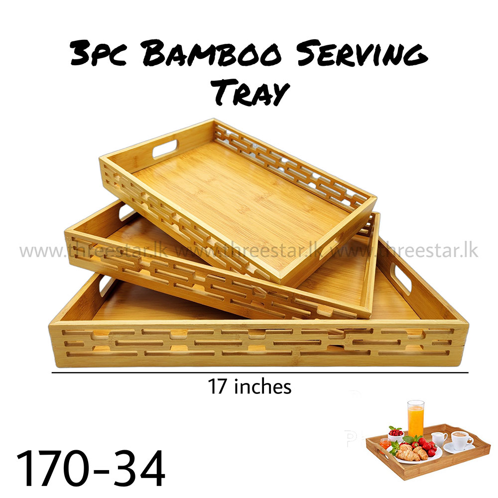 3pc Bamboo Serving Set