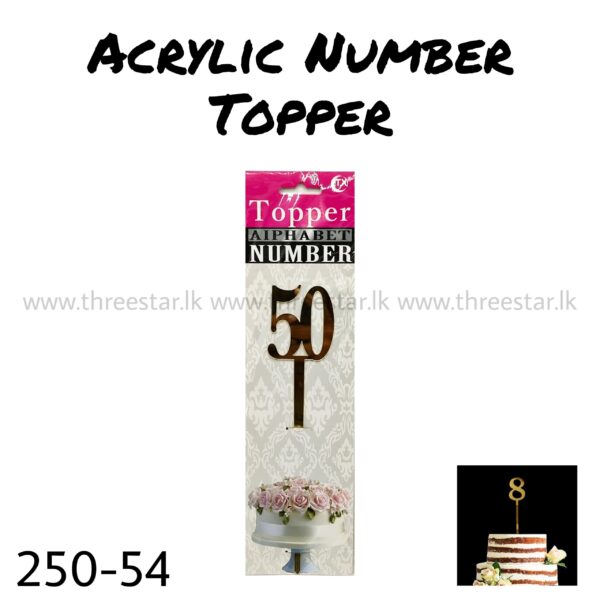 Acrylic Number Topper 50