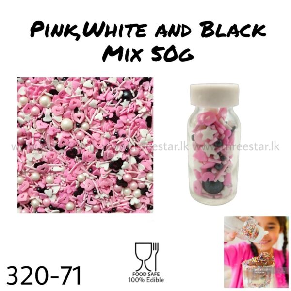 Pink, White and Black Mix 10g